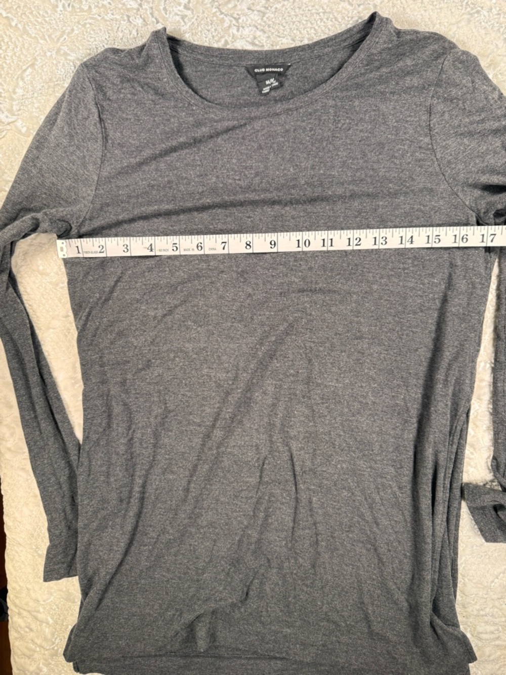 Club Monaco Long Sleeve Tunic Top in Heather Gray - Picture 3 of 5